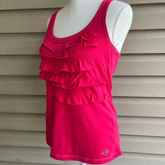 •Hollister• Ruffle Front Racerback Tank Top - Size Medium - Picture 3 of 7